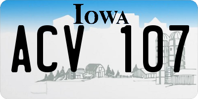 IA license plate ACV107