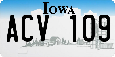 IA license plate ACV109