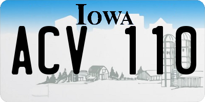 IA license plate ACV110