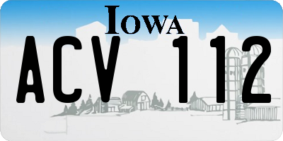 IA license plate ACV112