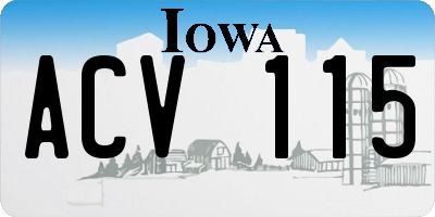 IA license plate ACV115
