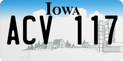 IA license plate ACV117
