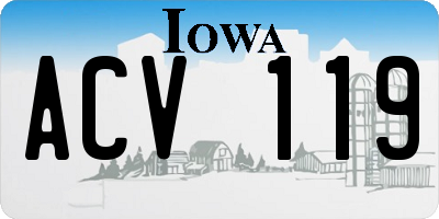 IA license plate ACV119