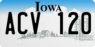IA license plate ACV120