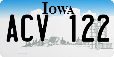 IA license plate ACV122