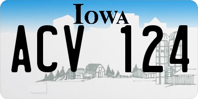 IA license plate ACV124