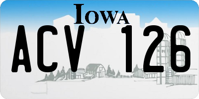 IA license plate ACV126