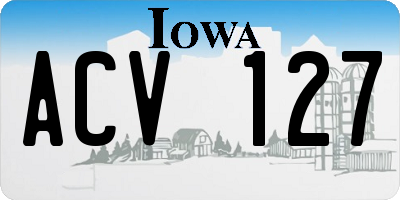 IA license plate ACV127