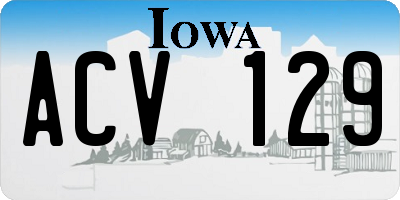 IA license plate ACV129