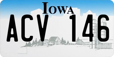 IA license plate ACV146