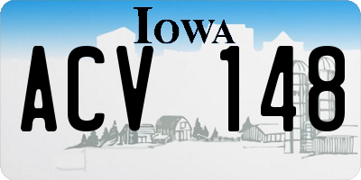 IA license plate ACV148