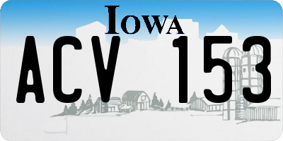 IA license plate ACV153