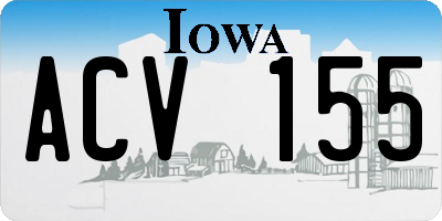 IA license plate ACV155