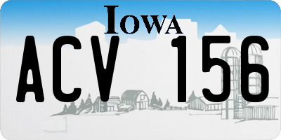 IA license plate ACV156
