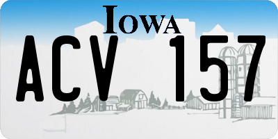 IA license plate ACV157