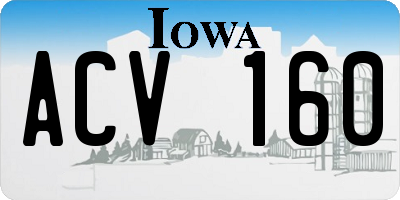 IA license plate ACV160