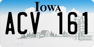 IA license plate ACV161