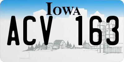 IA license plate ACV163