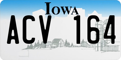 IA license plate ACV164