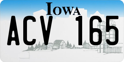 IA license plate ACV165