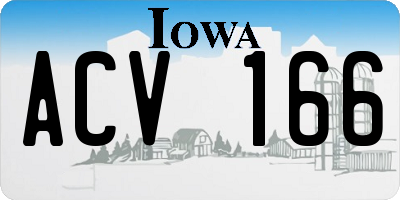 IA license plate ACV166
