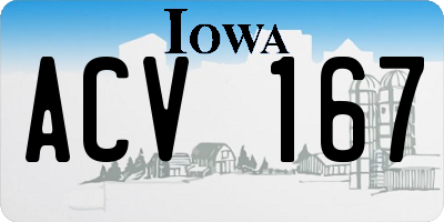 IA license plate ACV167