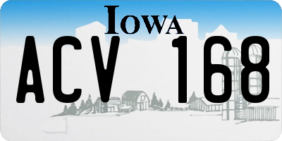 IA license plate ACV168