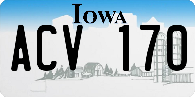 IA license plate ACV170