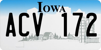 IA license plate ACV172
