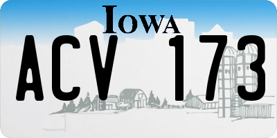 IA license plate ACV173