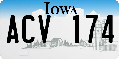IA license plate ACV174