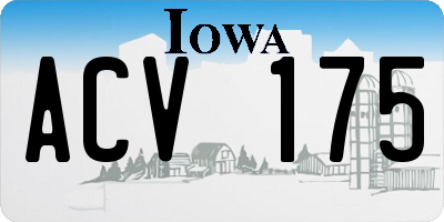 IA license plate ACV175
