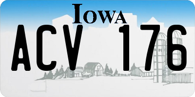 IA license plate ACV176
