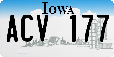 IA license plate ACV177