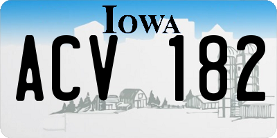 IA license plate ACV182