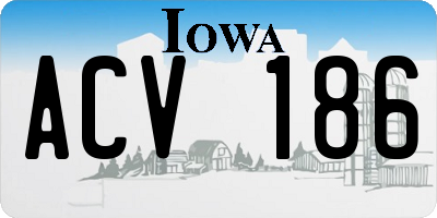 IA license plate ACV186