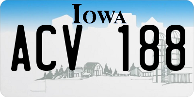 IA license plate ACV188