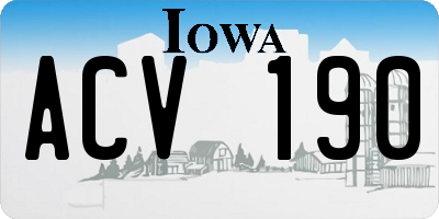 IA license plate ACV190