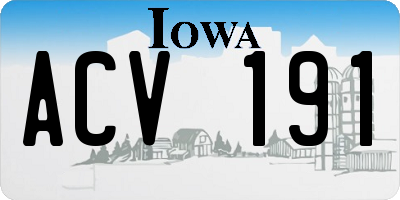 IA license plate ACV191