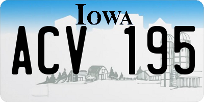 IA license plate ACV195
