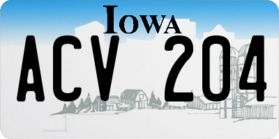 IA license plate ACV204