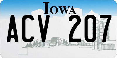 IA license plate ACV207