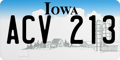 IA license plate ACV213
