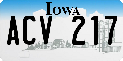 IA license plate ACV217