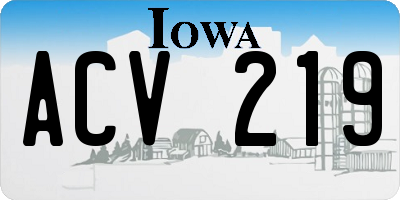 IA license plate ACV219