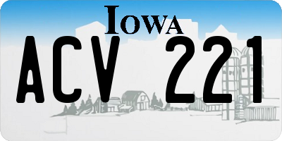 IA license plate ACV221