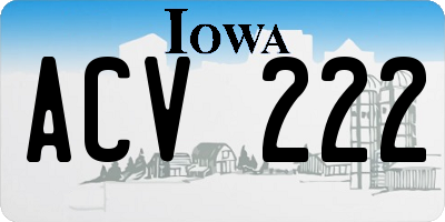IA license plate ACV222