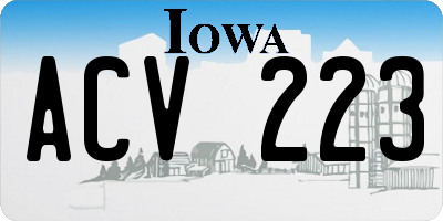 IA license plate ACV223