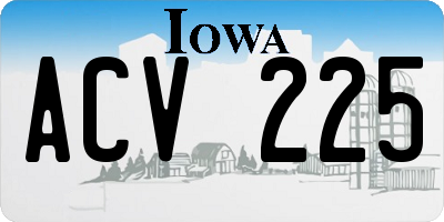 IA license plate ACV225