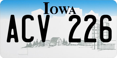 IA license plate ACV226